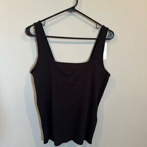 Abercrombie & Fitch Black Tank Top with Square Neckline